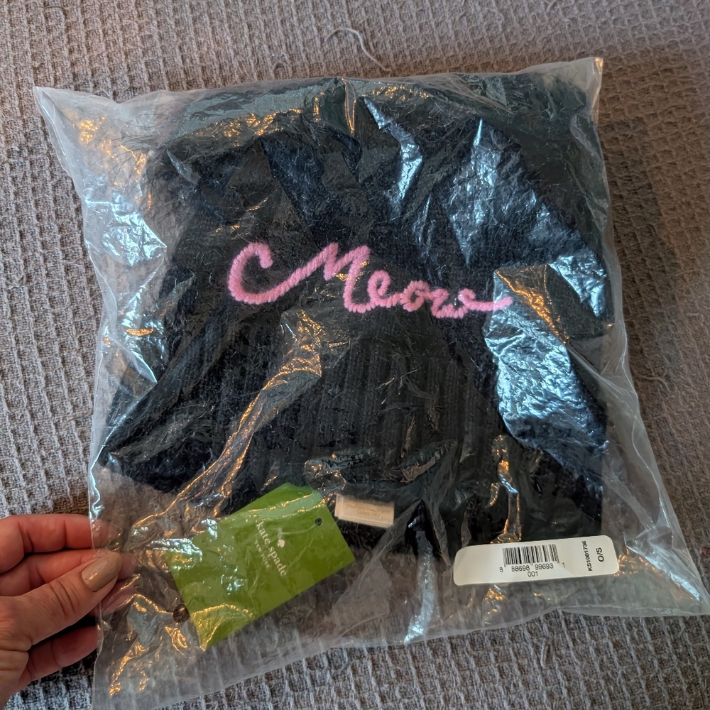 Nwt Kate Spade New York Meow Pom Beanie ๐๐ - Picture 2 of 6